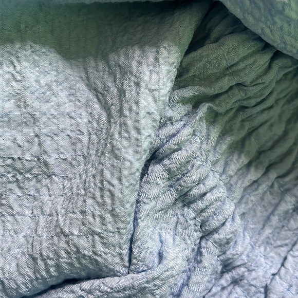 CALVIN KLEIN baby blue smocked poof sleeve womens Gauze dress - Picture 12 of 12